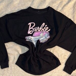Black Barbie Sweatshirt with Pink and Purple Graphic